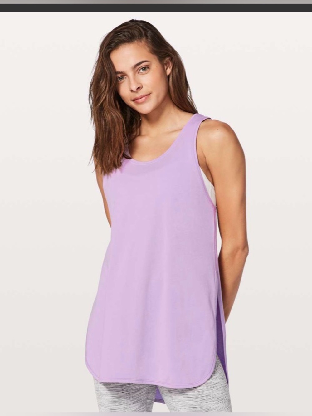 Lululemon Side Story Tank Lilac Quartz Pima Cotton , size 8